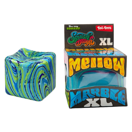 Toi toys toi-toys squishdough knijpkubus -marblexl- 8cm 660gr 4ass