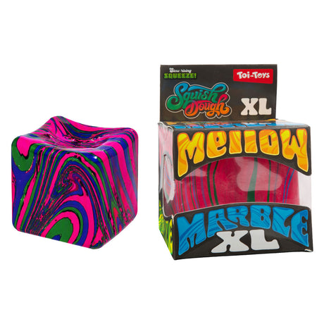 Toi toys toi-toys squishdough knijpkubus -marblexl- 8cm 660gr 4ass