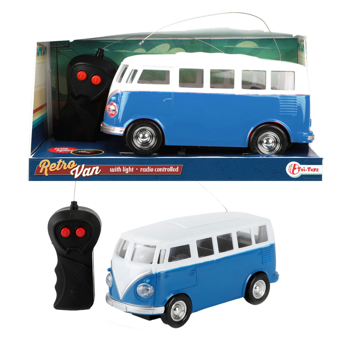 RC Bestuurbare Auto Retro Busje met Licht