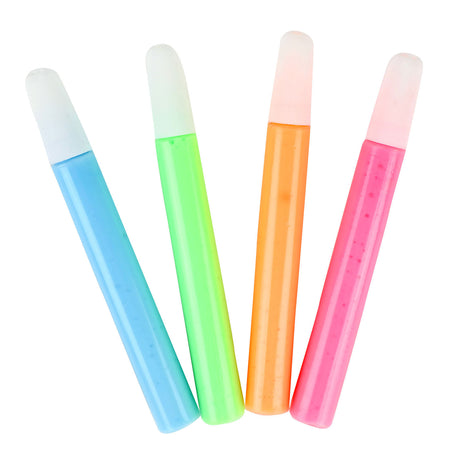 Toi-toys knijp textielstiften glow in the dark, 4st.