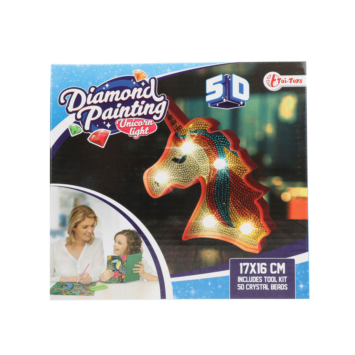 Lámpara de pintura de diamantes toi-toys unicornio