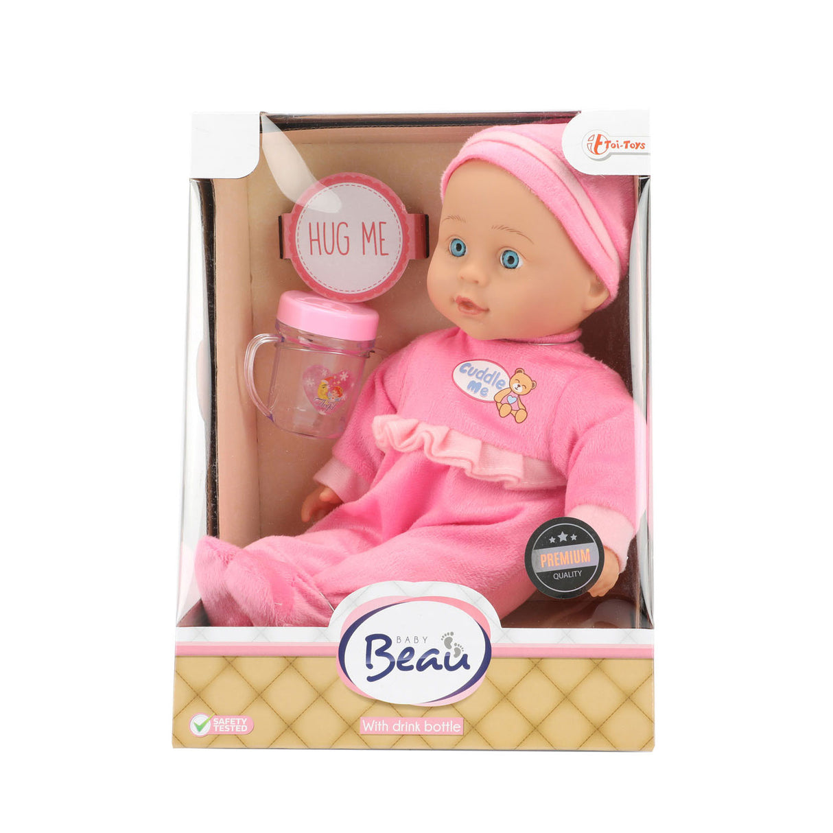 Beau Baby Babypop met Flesje, 30cm