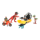 World of Dinosaurs Play Set Boat and Motorcycle with Dinosaurs