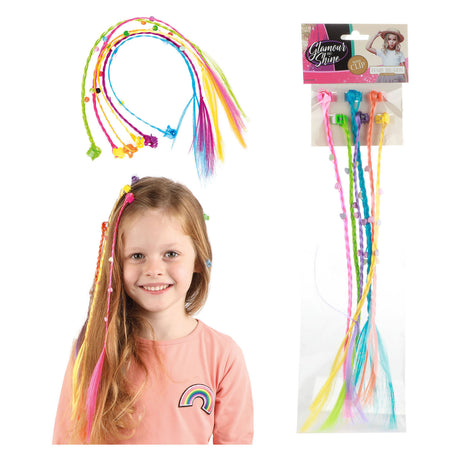 Toi-toys haarlok haarclip met kraaltjes, 6st.
