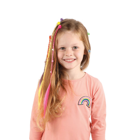Toi-toys haarlok haarclip met kraaltjes, 6st.