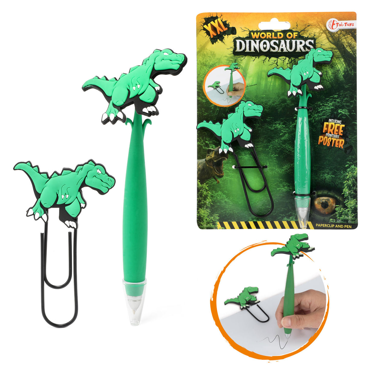 Toi-toys Dinosaurus Mega Paperclip con penna