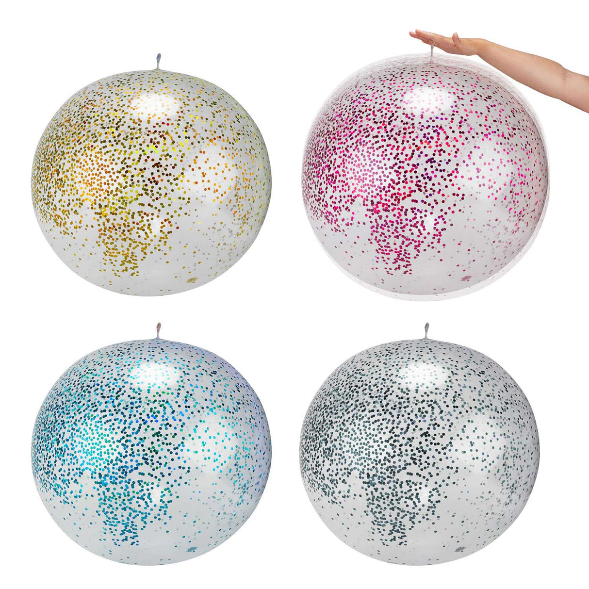 Toi-toys opblaasbare glitter ballon, 60cm