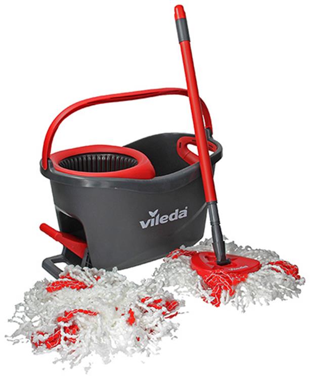 Vileda turbo - pedaalsysteem met 2 vervangingen - microvezelmop 2in1
