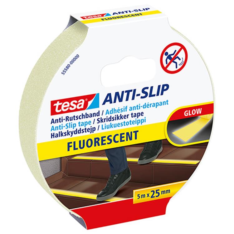 Tesa - anti-slip e | ft 5 m x 25 mm | fluogeel