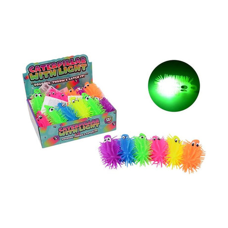 Johntoy funtoy 12cm rups met licht 6 assorti