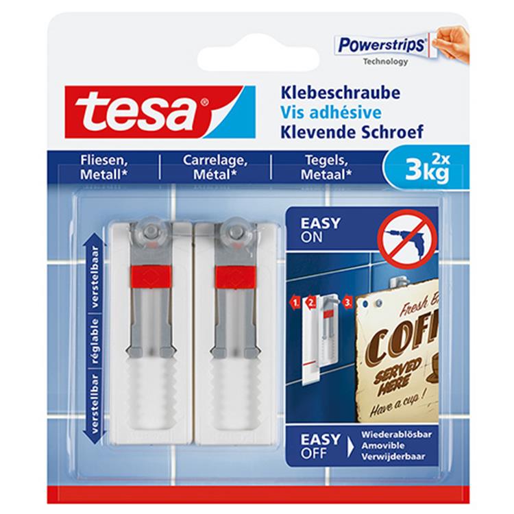 Tesa 1051194 - verstel. klevende schroeftegels metaal 3kg | 6 stuks