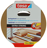 Tesa legtape extra sterk dubbelzijdig plakband voor tapijt en pvc vloeren – 25m x 50mm
