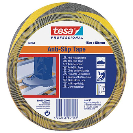 Tesa professional 1059190 - tesa anti-slip zwart geel 15m 50mm | 6 stuks