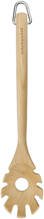 Kitchenaid pastalepel, spaghettilepel 35 cm, berkenhout, bruin -