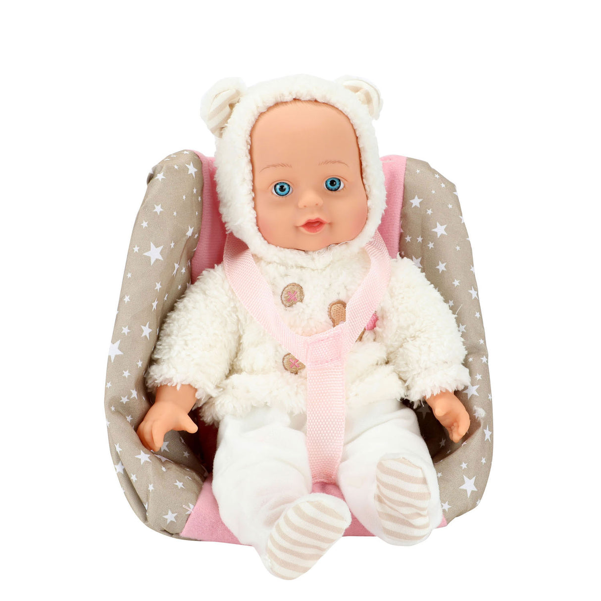 Beau Baby Baby Doll in Doll Seat, 33 cm