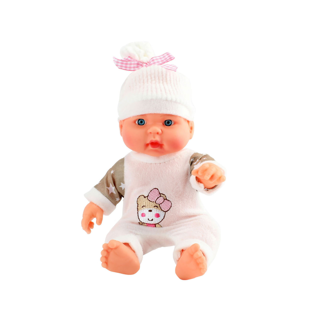 Beau Baby Babypop met Muts, 23cm