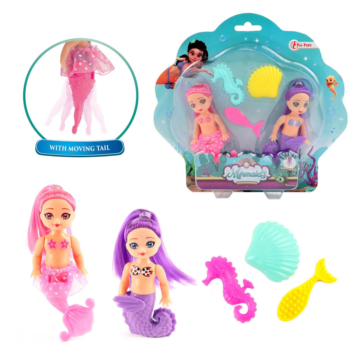 Mermaids Zeemeerminpop met Accessoires, 12cm