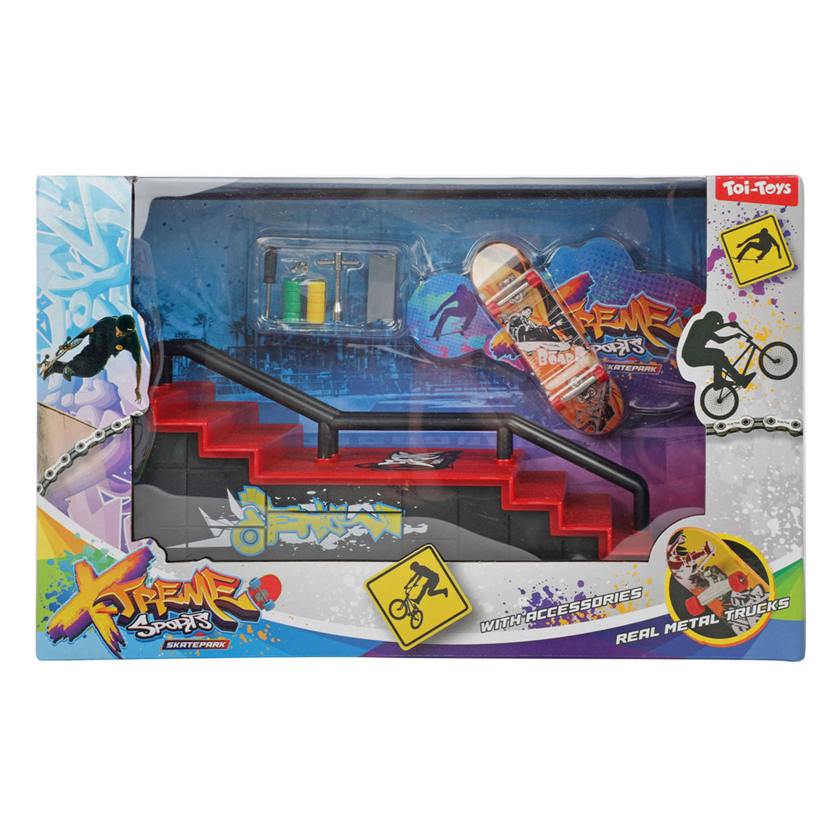 Toi-toys Fingerkateboard o bicicletta con skatebaan