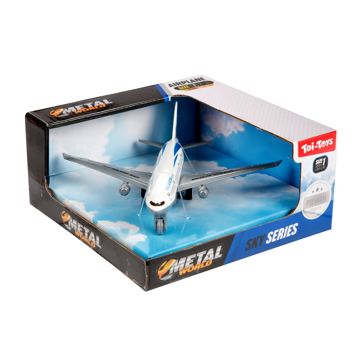 Toi-Toys ziehen Flugzeug Metall Boeing 777 zurück