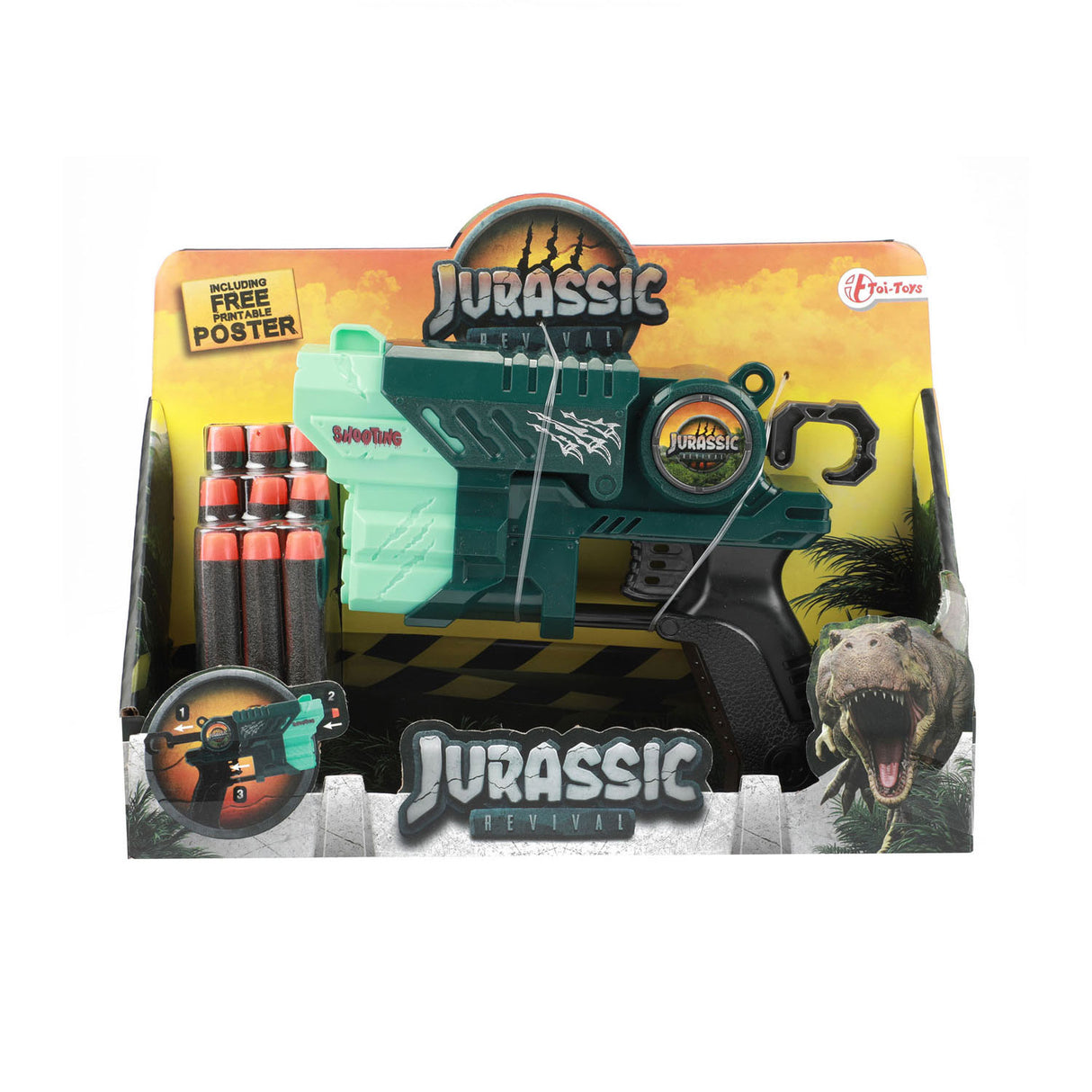 TOI-TOYS Jurassic Revivial Pistol avec flèches en mousse