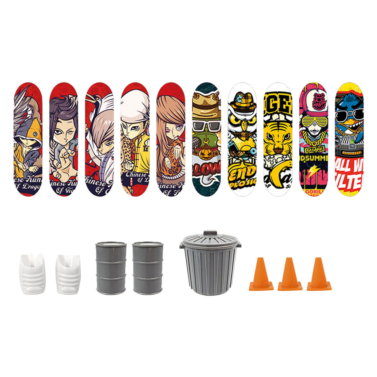 Toi-toys skate vinger skateboard met accessoires