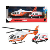 Toi-Toys Metal Traumahelikopter en Ambulance Oranje