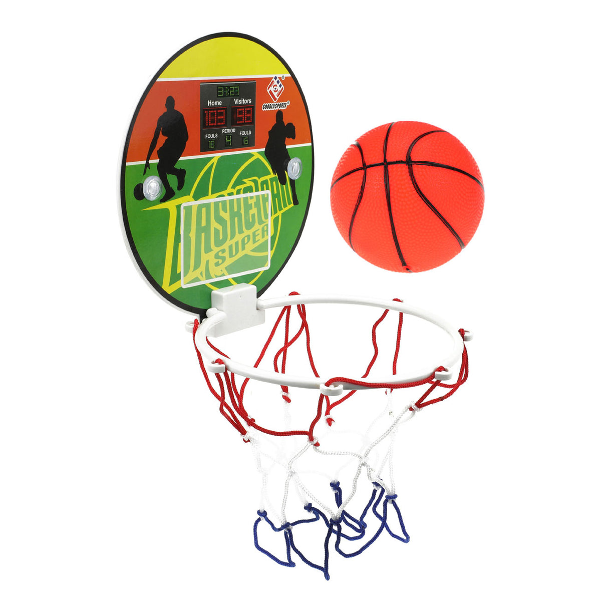 TOI-TOYS Mini-Basketball-Set mit Ball- und Saugnäpfbechern