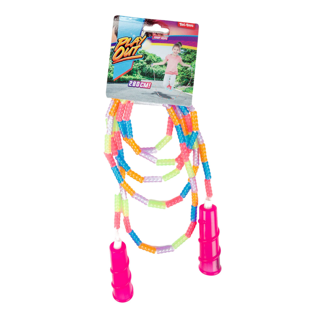 Corde de saut toys toi-toys avec des perles colorées, 280 cm