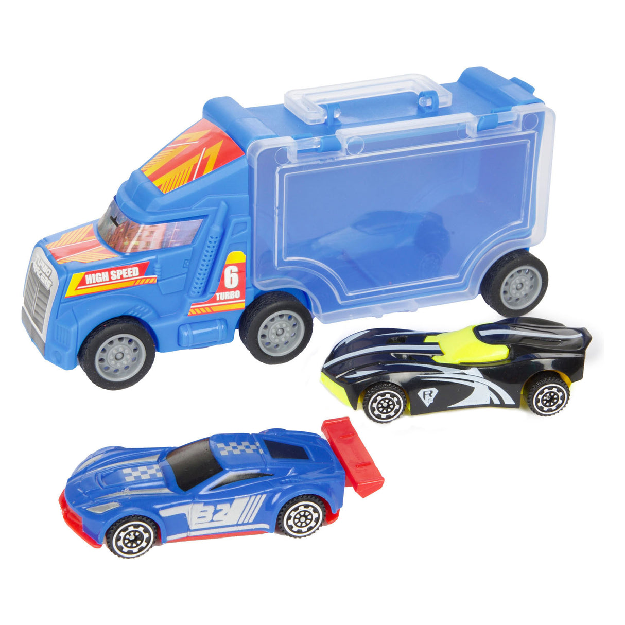 Toi-Toys Turbo Racers Truck z samochodami wyścigowymi, 3DLG.