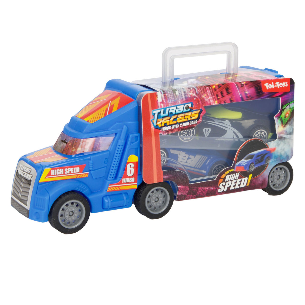 TOI-TOYS TURBO RACERS LAND MED RACING BILER, 3DLG.