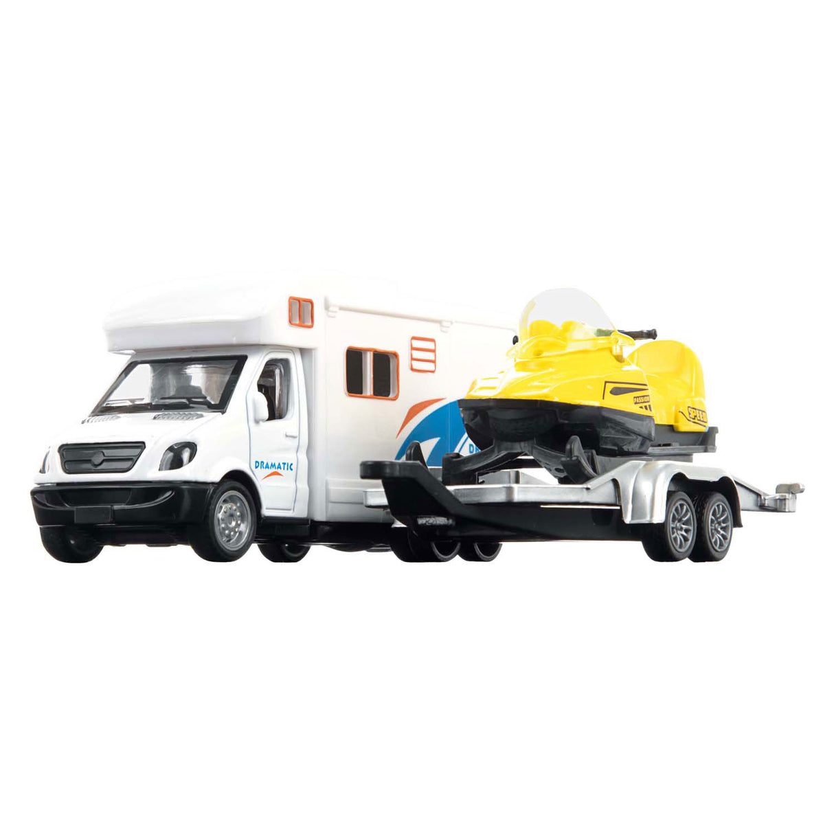 TOI-TOYS METAL TRACK Back Camper avec remorque et motoneige