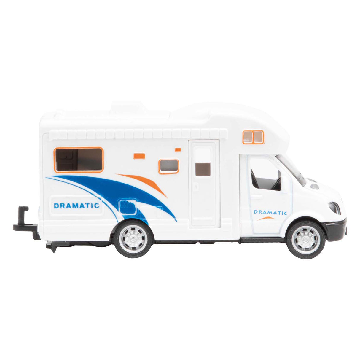 Toi-toys metalen pull back camper met aanhanger en sneeuwscooter