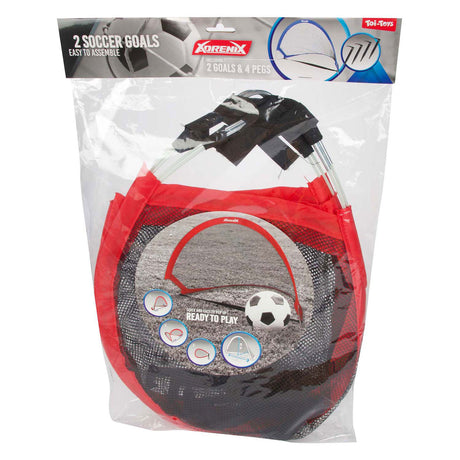 Toi-toys voetbaldoel pop-up speelset voor kinderen - set van 2 met haringen.