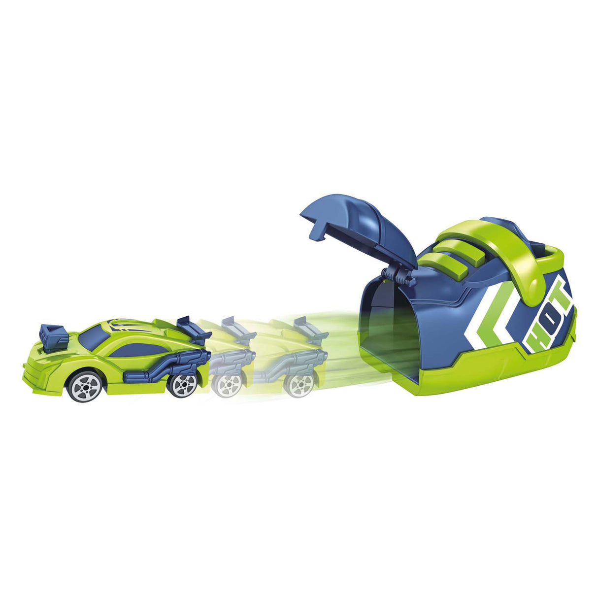 Toi-toys turbo racers rally auto met schoen afschieter