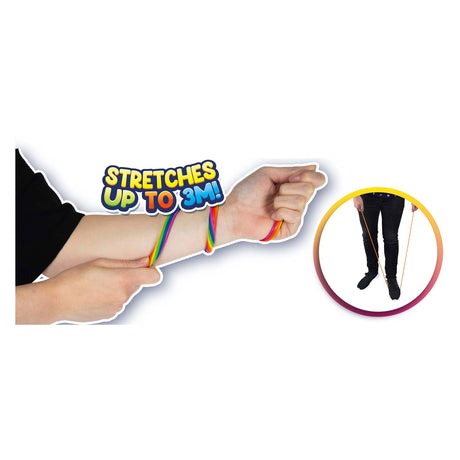 Toi-toys toi toys super rekbaar touw rainbow blister a 2 stuks