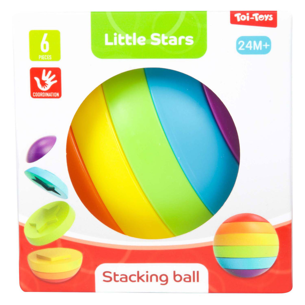 Toi-toys petites étoiles empiling tour puzzle ball 6 pièces