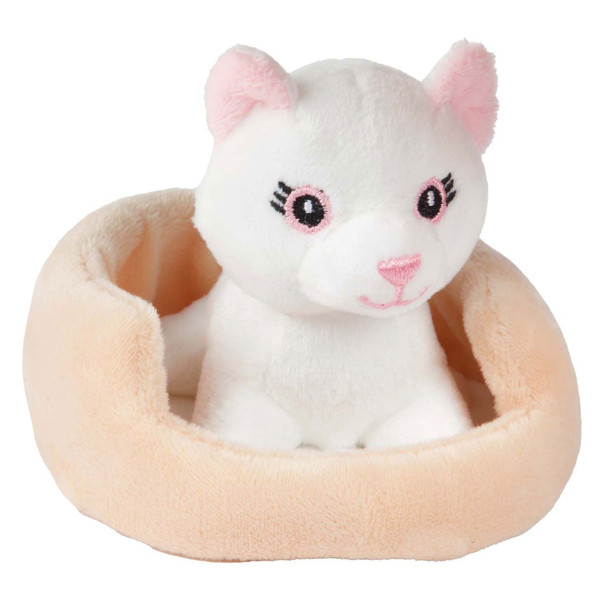 Toi-toys knuffel pluche kat in mand - 11cm
