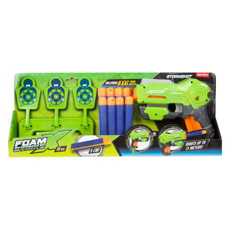 Toi-toys foam strikex pistool met xl foampijlen en target - 10dlg.