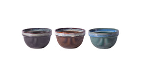 Schaaltje 'rib' ø13,5*7,8cm 580ml 3 assortie