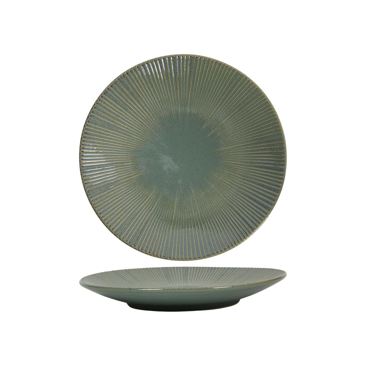 Ontbijtbord lines ocean blauw groen ø21cm doos a 6