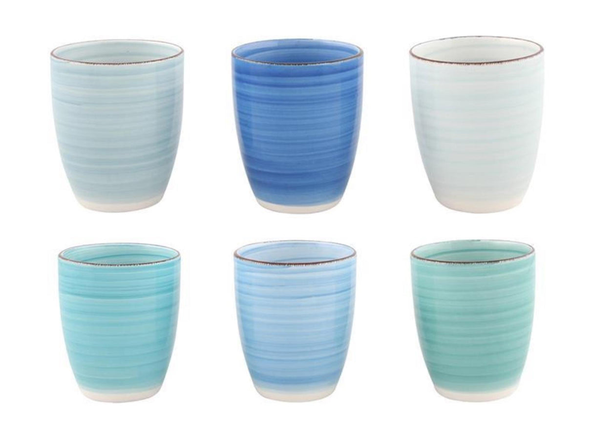 Svenska living koffiemok blue zonder oor 340ml per 6 st