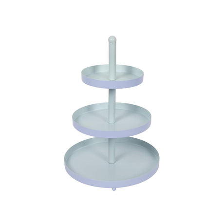 Etagere metaal 3-laags blauw-munt ø25xh35cm