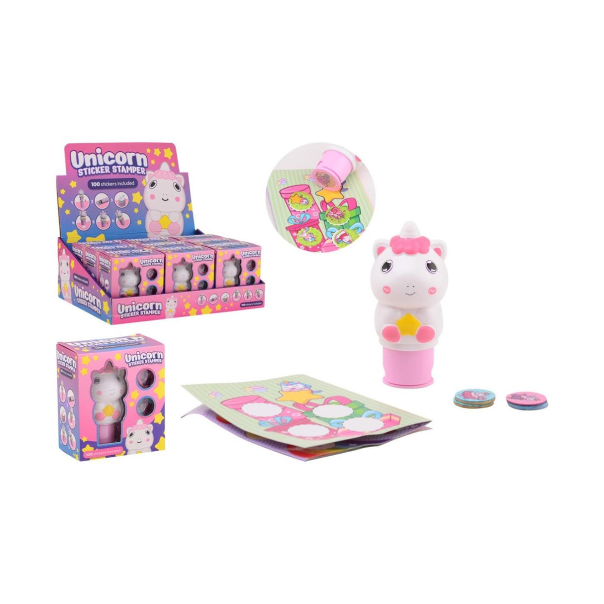 Johntoy eenhoorn sticker stamper