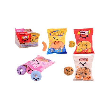 Johntoy plush play snack zakjes 4 assorti
