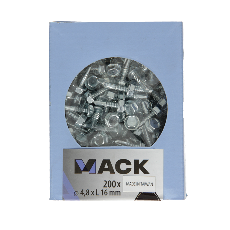 Mack 1007019 - zelfbor. schroef zeskant 200 200 st 4,2x13mm | 5 stuks