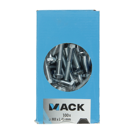 Mack 1007088 - mekaniekbout + moer 100 st 8 x 45 mm | 2 stuks