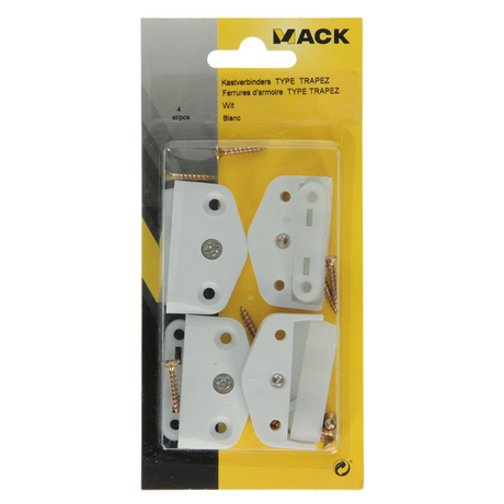 Mack 1015832 - 4 paneelverbinders trapez wit | 5 stuks
