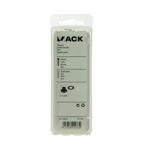 Mack 1017875 - zeilringen messing 8 st 12mm | 10 stuks