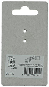Mack 1008435 - 1 karabijnhaak + veer 10 x 100mm verzinkt | 10 stuks