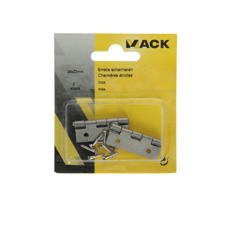 Mack 1013708 - 2 smalle scharnieren inox h 35 x b 22 mm | 5 stuks